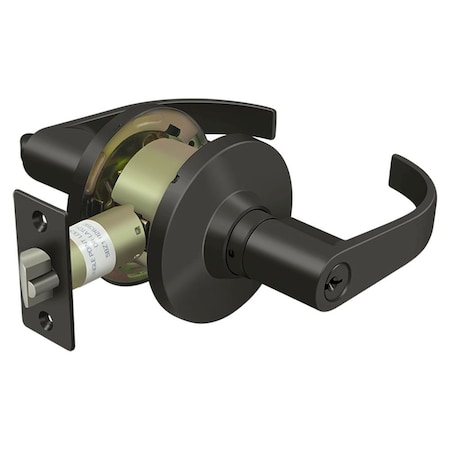 Deltana Standard Commercial Lock Grade 2; Entry with Curved Lever; Oil Rubbed Bronze Finish CL400EL-10B